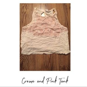 Pink and cream tank top